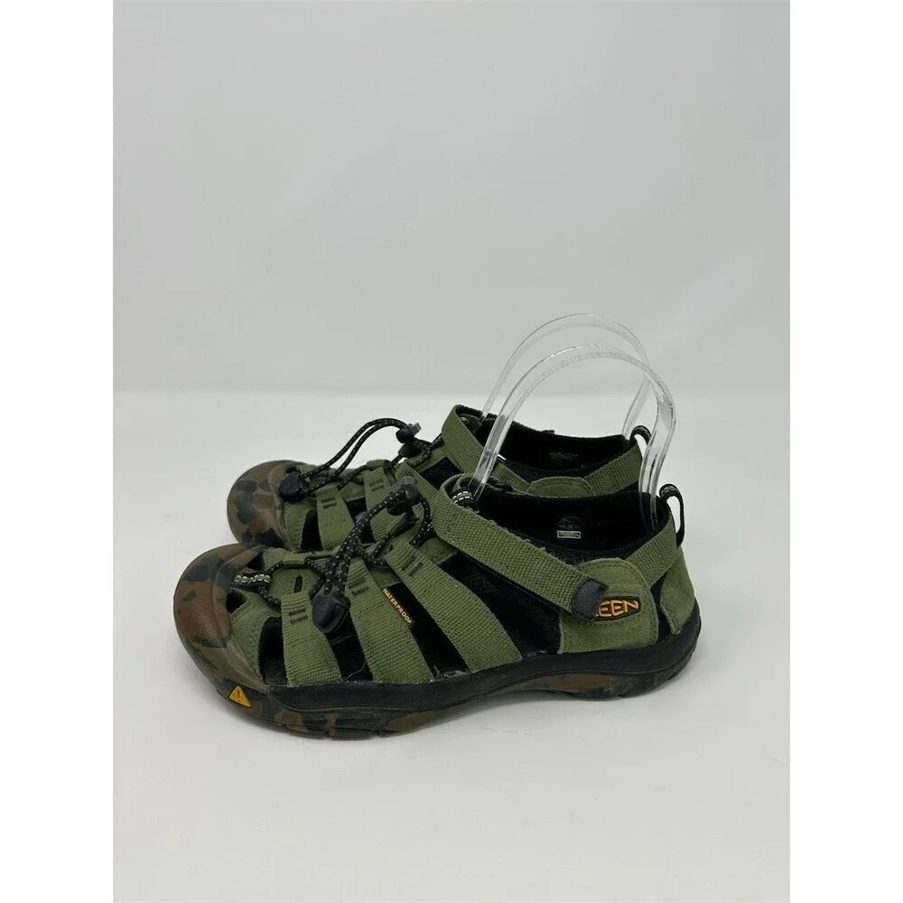 KEEN Newport H2 Kids Sport Sandals Green Camo Waterproof Toe Bumper Size 5